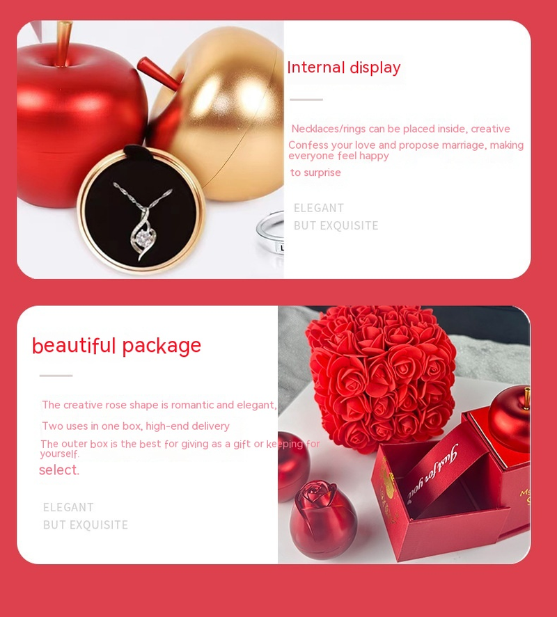Valentines Day Gift Soap Rose Gift Box Crystal Pendant Necklace Eternal Flower Jewelry Box Set Wedding Birthday Gift for Girlfriend - Image 10