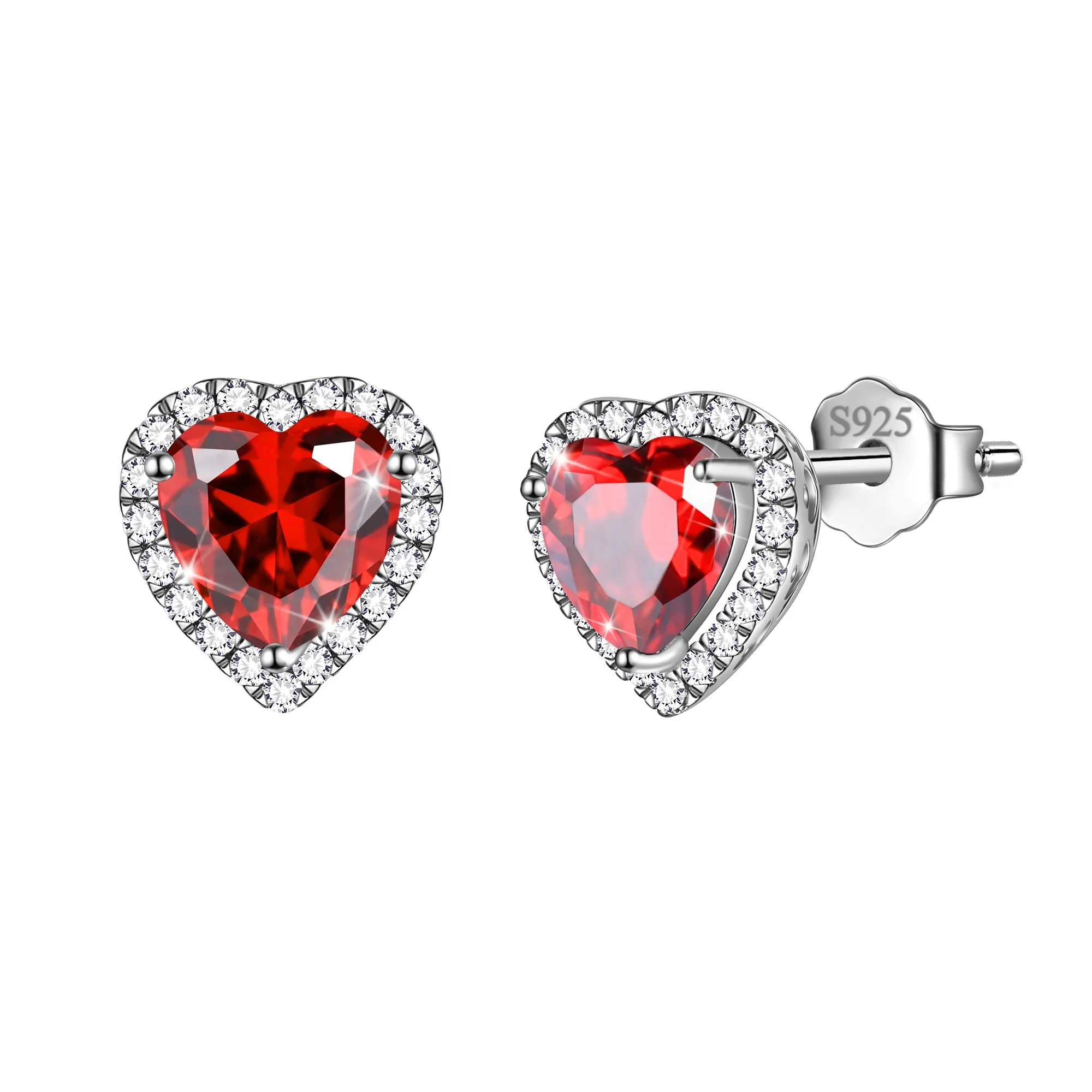 Pink Heart Earrings Women October Birthstone Earrings Tourmaline CZ 925 Sterling Silver Stud Earrings Crystal Jewelry Birthday Mother'S Day Gifts - Image 11