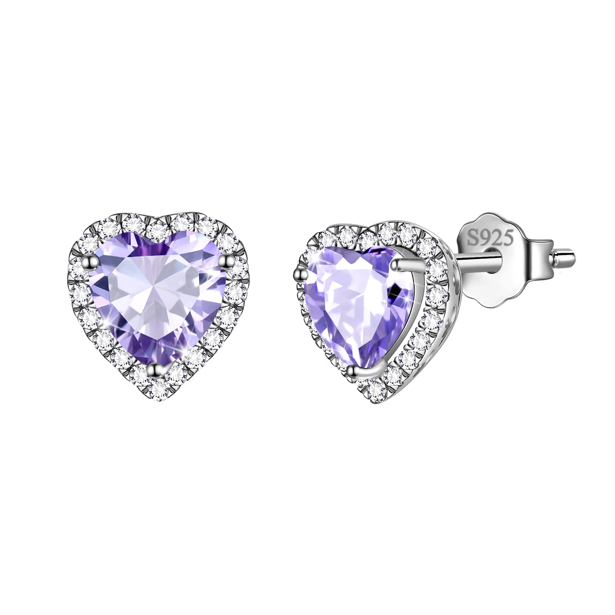 Pink Heart Earrings Women October Birthstone Earrings Tourmaline CZ 925 Sterling Silver Stud Earrings Crystal Jewelry Birthday Mother'S Day Gifts - Image 10