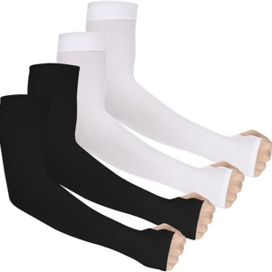 4 Pairs UV Sun Protection Arm Sleeves for Men Women UPF 50 Compression Cooling Sleeves Tattoo Cover up Sports Sleeve