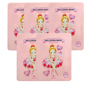 Ballerina Face Mask Sheet for Kids, Children | Facial Mask Made with 100% Cotton (5Pcs)