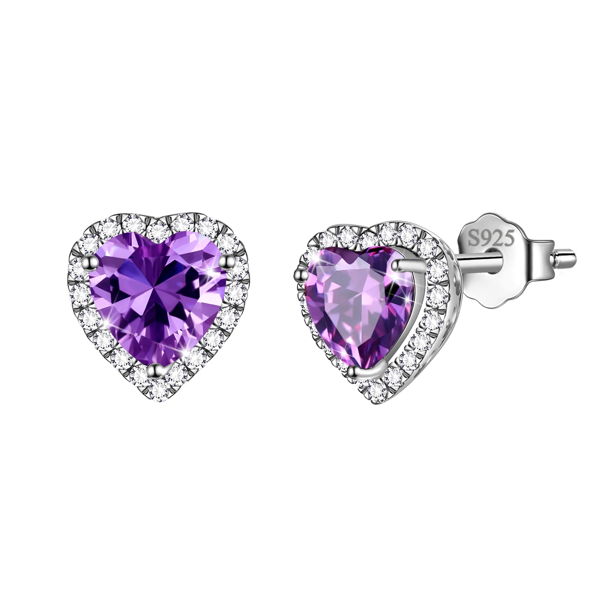 Pink Heart Earrings Women October Birthstone Earrings Tourmaline CZ 925 Sterling Silver Stud Earrings Crystal Jewelry Birthday Mother'S Day Gifts - Image 19