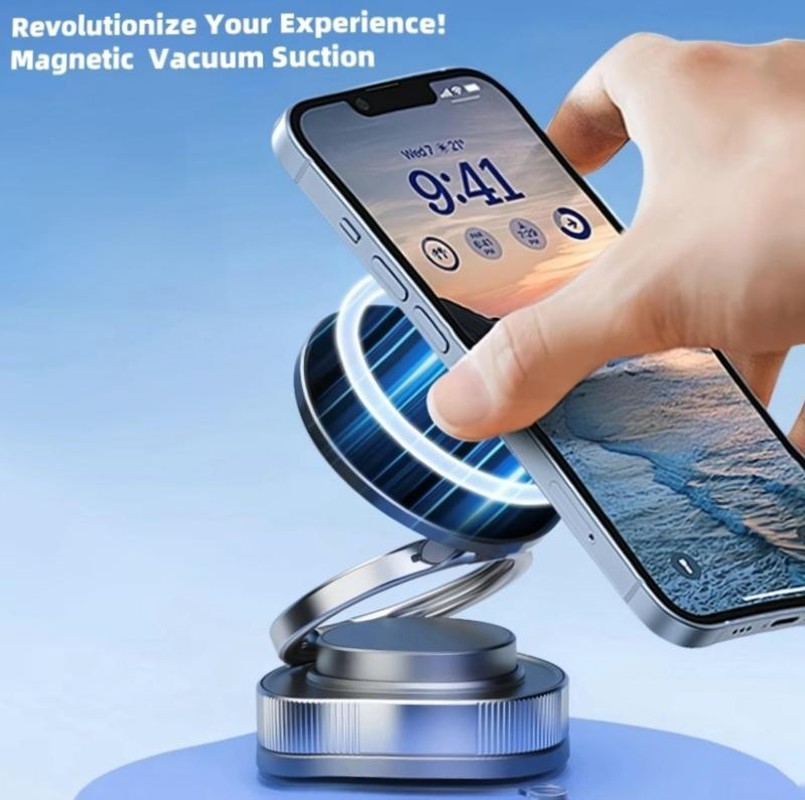 360° Adjustable Vacuum Magnetic Phone Holder, Suction Cup Phone Mount for Magsafe, Portable Cell Phone Holder for Car,Makeup/Gym/Mirror, Fit for All Iphone Iphone 11 and Above - Image 4