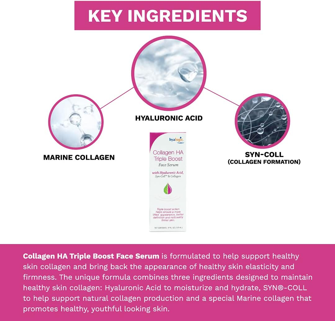 HA Collagen Serum - Triple Boost Face Serum for Skin Care - Peptides Serum for Face, Youthful Firmness & Elasticity Collagen Boost, Fragrance & Paraben Free Marine Collagen Serum 0.47 FL OZ - Image 6