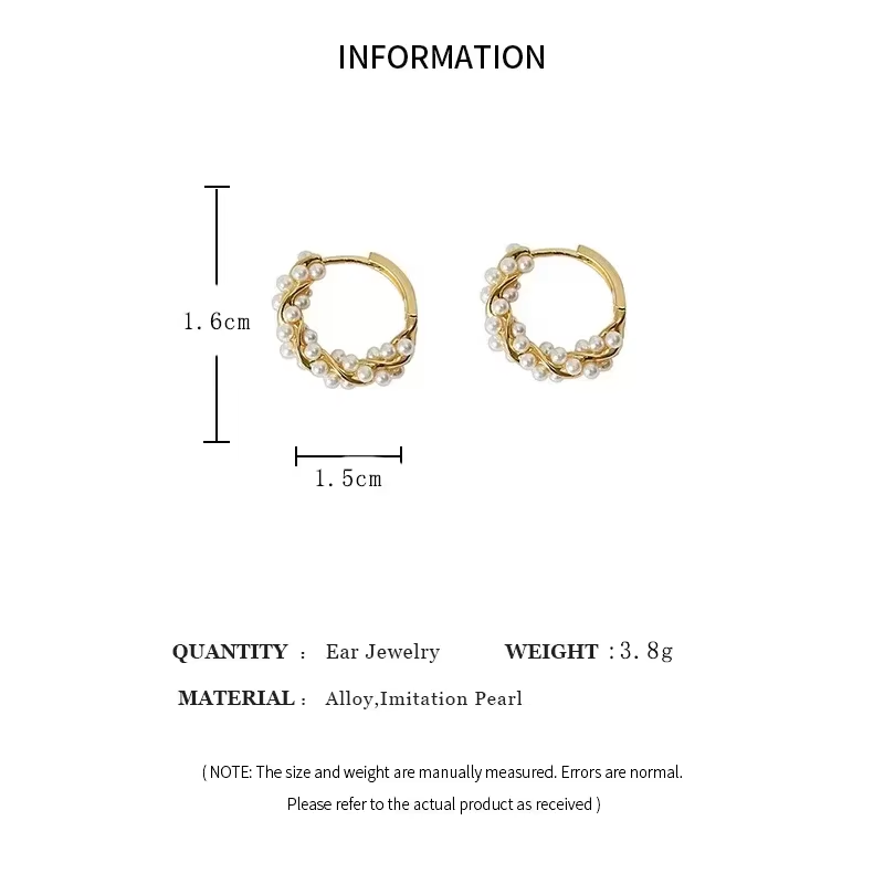 French Imitation Pearl Circel Earring Small round Hoop Earrings for Women New Design Texture Earrings Jewelry Elegant Gift - Image 6