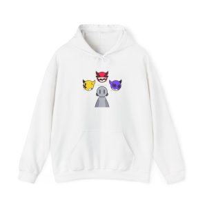 Playful Unisex Hooded Sweatshirt with Cartoon Characters, Perfect for Cozy Days, Gift for Friends, Funny Design, Casual Wear