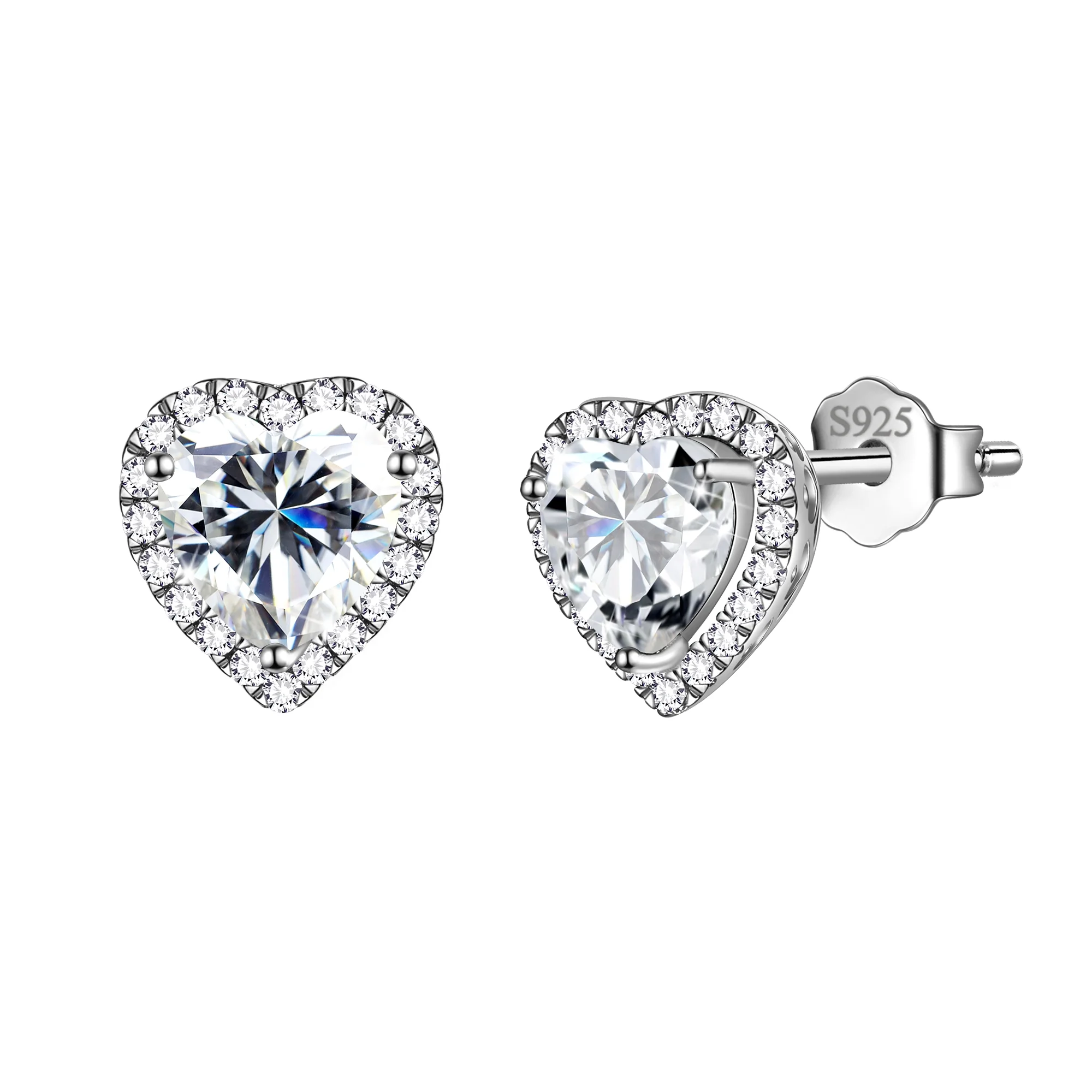 Pink Heart Earrings Women October Birthstone Earrings Tourmaline CZ 925 Sterling Silver Stud Earrings Crystal Jewelry Birthday Mother'S Day Gifts - Image 9