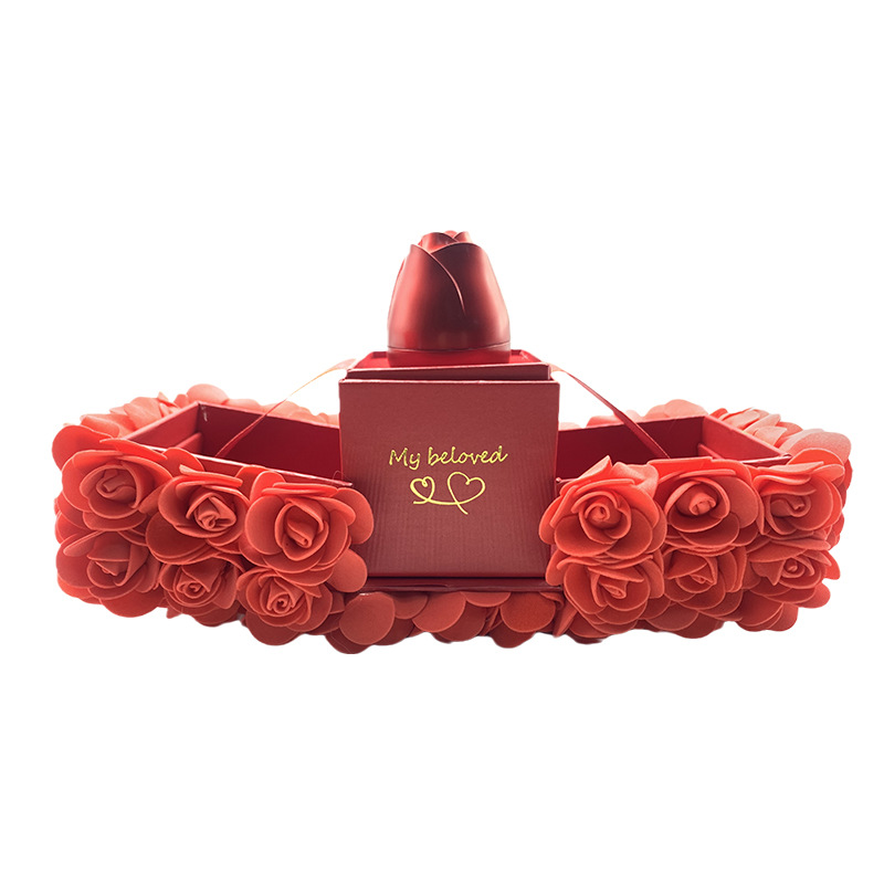 Valentines Day Gift Soap Rose Gift Box Crystal Pendant Necklace Eternal Flower Jewelry Box Set Wedding Birthday Gift for Girlfriend - Image 4