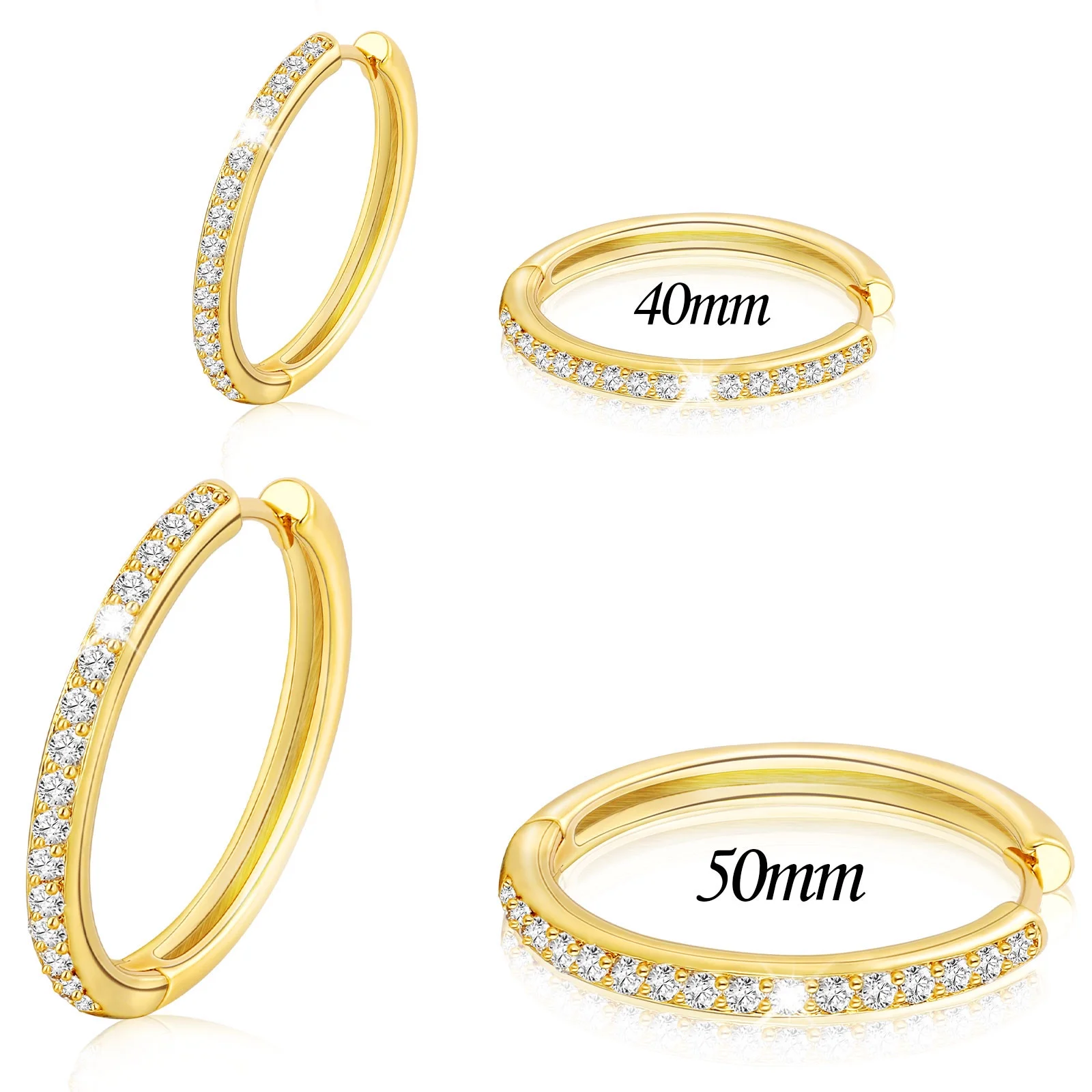 2 Pairs Big Large Extra Chunky White Gold S925 Sterling Silver Hoop Earrings for Women,Hypoallergenic 4Mm Thick Silver Hoop Earrings Set 30/40MM Girlfriend Mother'S Day Jewelry Gift - Image 24