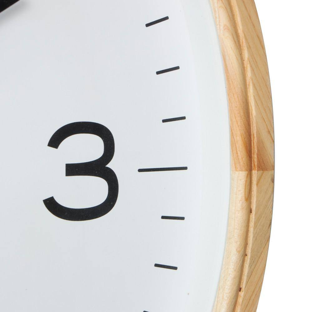 23 In. X 23 In. Light Brown Wood Wall Clock with White Backing - Image 5