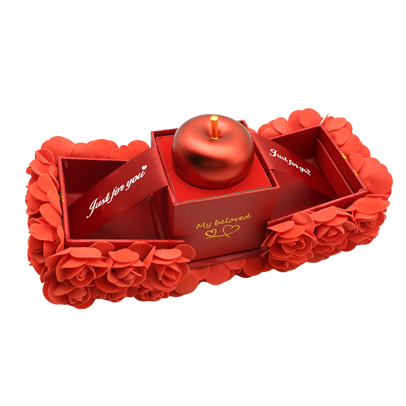 Valentines Day Gift Soap Rose Gift Box Crystal Pendant Necklace Eternal Flower Jewelry Box Set Wedding Birthday Gift for Girlfriend - Image 5