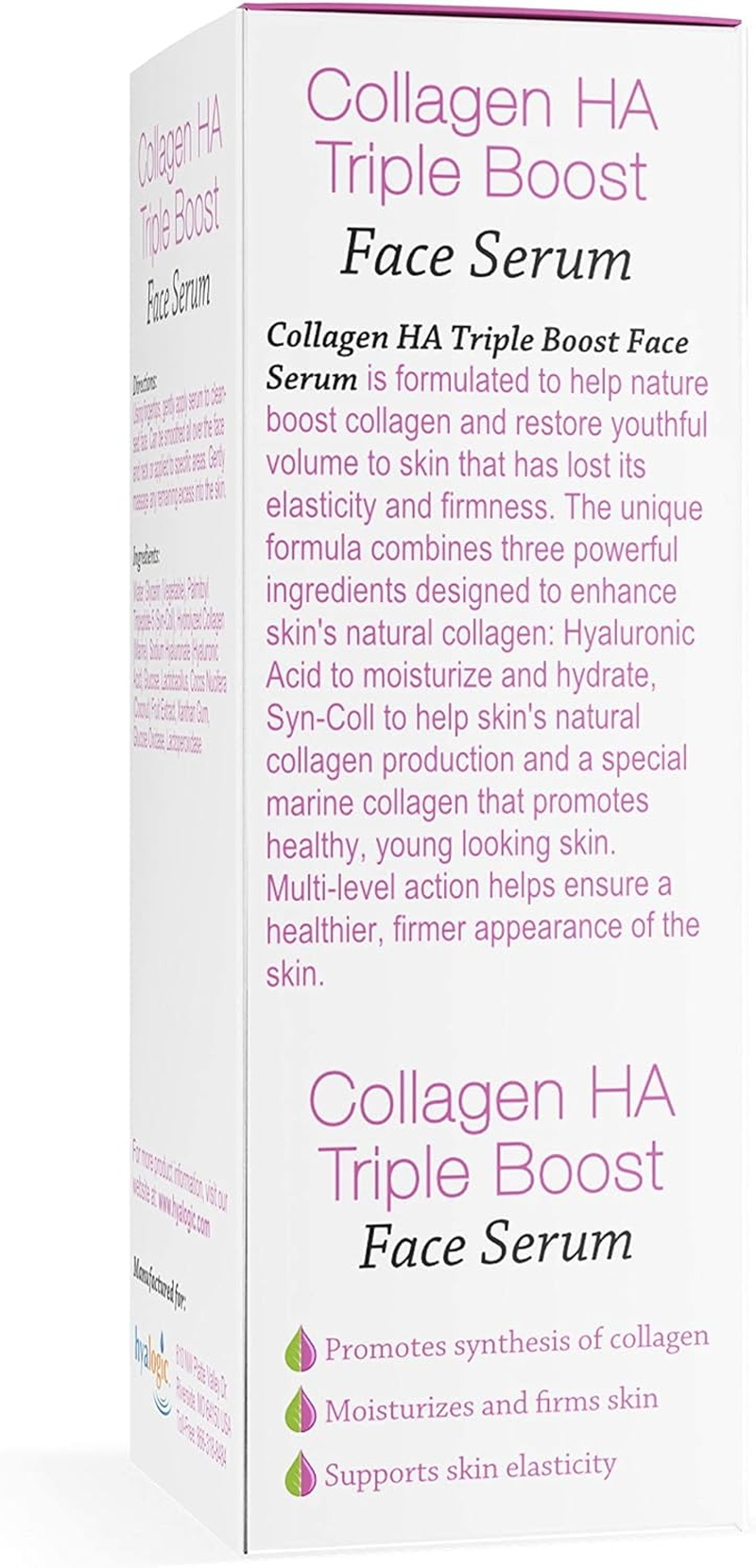 HA Collagen Serum - Triple Boost Face Serum for Skin Care - Peptides Serum for Face, Youthful Firmness & Elasticity Collagen Boost, Fragrance & Paraben Free Marine Collagen Serum 0.47 FL OZ - Image 3